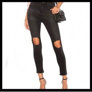 One X One Teaspoon High Waist Freebird II Black Distressed Skinny Jeans Size 27